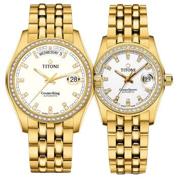 瑞士梅花titoni手表宇宙系列自动机械情侣腕表 797/729 g-db-541