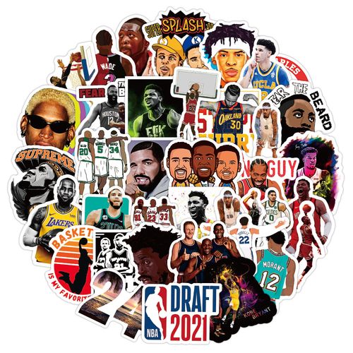 50张nba球星合集卡通贴纸笔记本电脑行李箱手机汽车装饰涂鸦贴纸