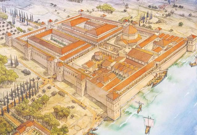 这座宫殿从公元300年前后便坐落于此,是罗马帝国戴克里先皇帝退隐