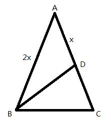 在等腰角abc中,ab=ac,一腰上中线bd将这个三角形的周长分成15和12两