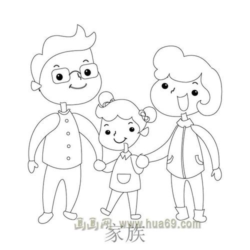 儿童简笔画:幸福一家