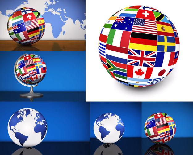 地球国家旗帜摄影高清图片