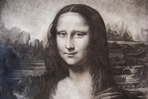 急需一张素描蒙娜丽莎的图,高清的