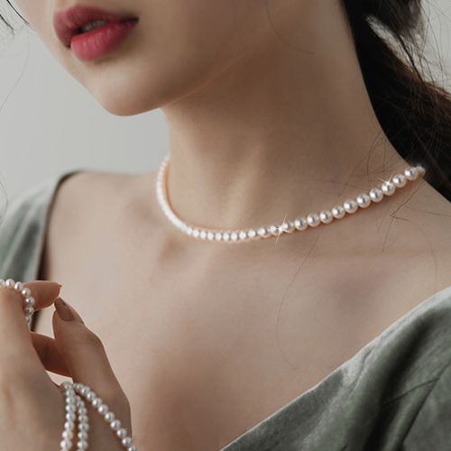 925银项链女ins项饰珍珠锁骨链叠戴饰品气质百搭