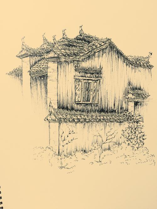 徽派建筑-安徽宏村写生