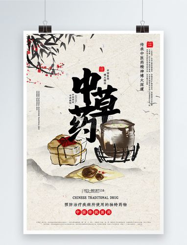 简洁大气中草药宣传海报