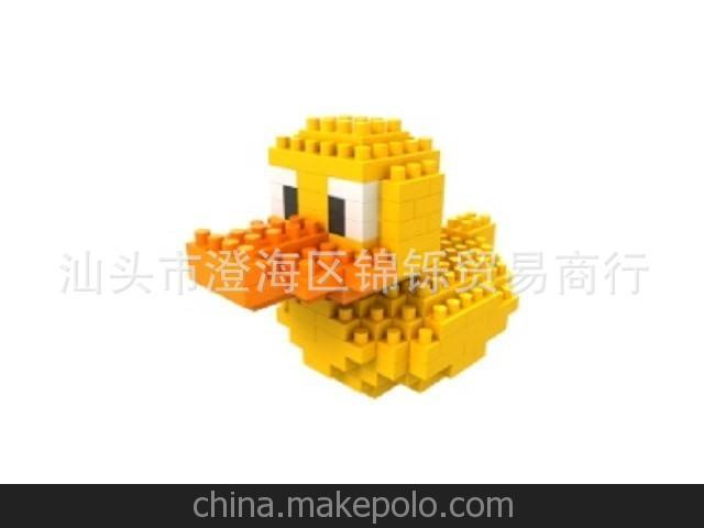 供应大黄鸭微型积木 卡通积木 动漫积木 儿童自装积木