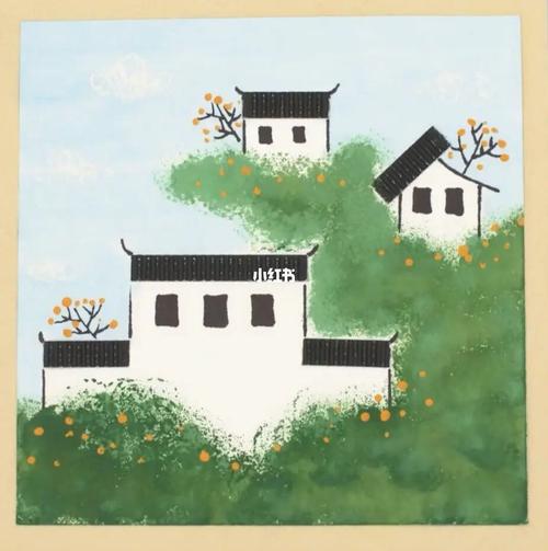 美丽的徽派建筑|创意儿童画_儿童画_建筑_印章_颜料_创意儿童画_文化