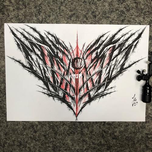 7815暗黑花胸设计7815_纹身_设计_花体字_暗黑系_运河城商业