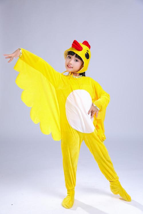 儿童十二生肖演出服大公鸡舞台造型服儿童小鸡表演服装卡通动物服 小