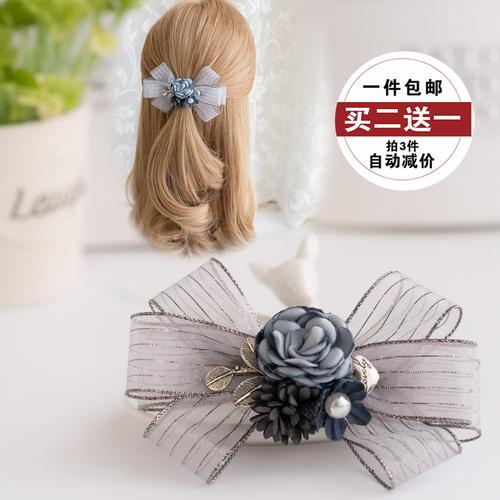 韩式头饰网红夹子半扎发发夹后脑勺头花饰品大人气质发卡子一字夹