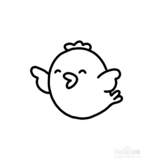 画上小鸡的小眼睛和嘴巴
