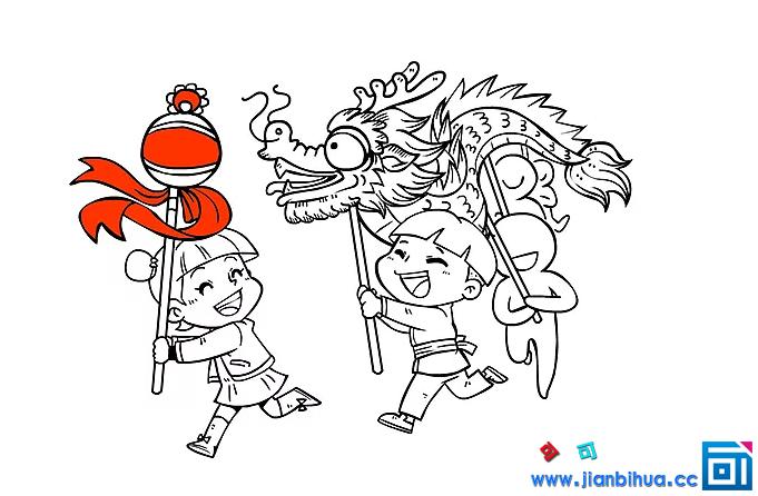 彩色舞龙的简笔画大全图片彩色舞龙的画法