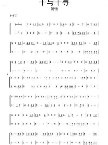 钢琴谱千与千寻_琴谱_钢琴_钢琴弹奏_娱乐_音乐