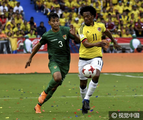 2018世预赛南美区:j罗破门哥伦比亚1-0玻利维亚