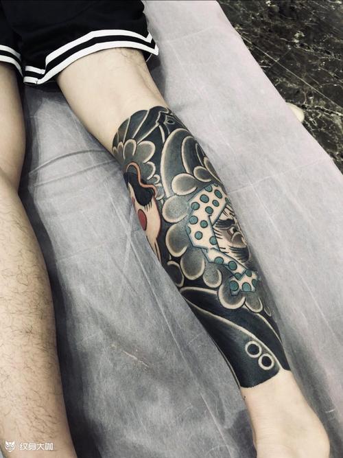 老传统包小腿_纹身图案手稿图片_墨道 tattoo- 林的纹身作品集