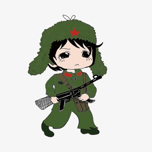手绘军人卡通头像图片