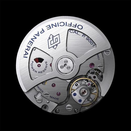 9001机芯完全由沛纳海研制,并用在luminor 1950和radiomir系列表款中