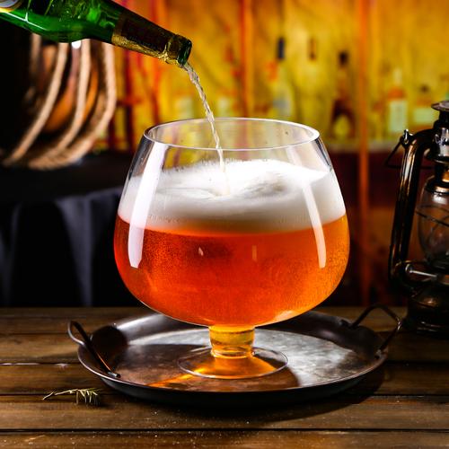 巨大大超大容量啤酒杯超大大号ktv酒吧用红酒杯酒杯