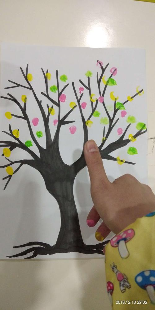 望海幼儿园中班手工活动《点点树》