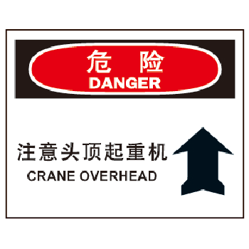 博尔杰 维护保养安全标识 危险-注意头顶起重机 验厂全套标识牌 警示