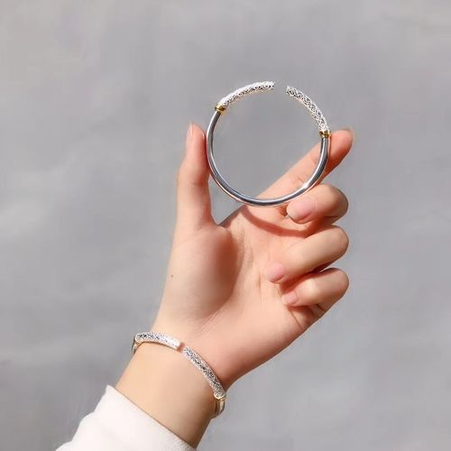 金箍棒银手镯9999纯银男女情侣手环简约悟空开口实心