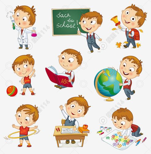 兴趣爱好卡通儿童人像