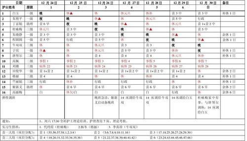 伊犁哈萨克自治州奎屯医院胸脑外科护士排班表