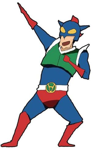 超人(《蜡笔小新》中角色)以假面骑士为原型塑造,产生于九十年代日本