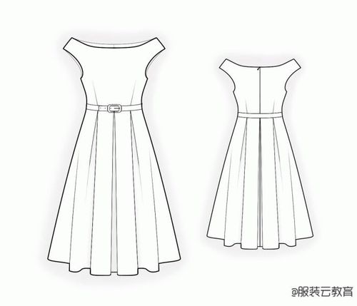 15款连衣裙的效果图款式图制版图