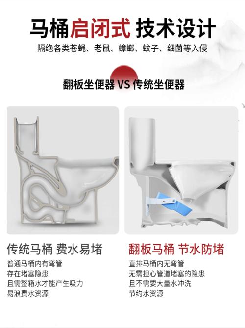 家用翻板马桶陶瓷直冲式防冻翻斗抽水直排直落式卫生间坐便器 佐藤款
