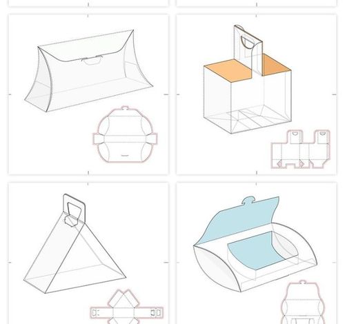 165款矢量纸盒纸箱礼盒产品包装刀版图折叠平面展开图