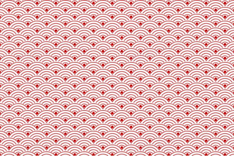 中式鱼纹线底纹矢量图元素