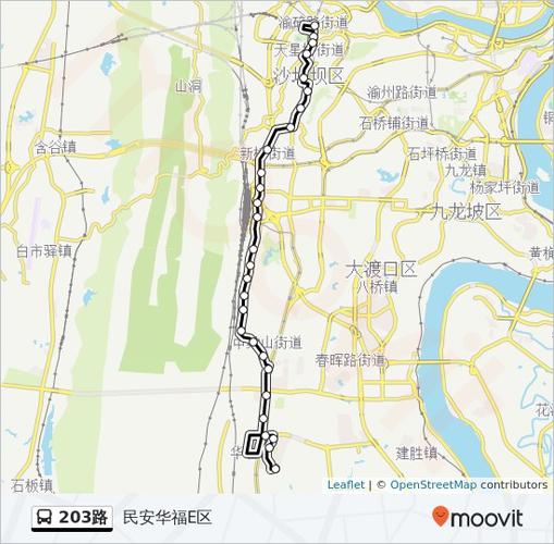 公交203路的线路图