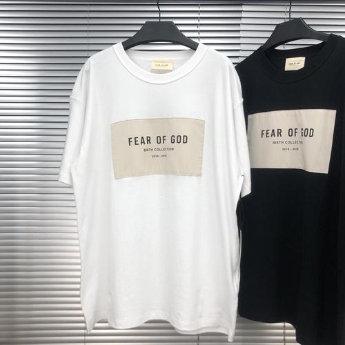 fear of god第六季主线胸前贴布fog高街风ins网红男女同款短袖t恤
