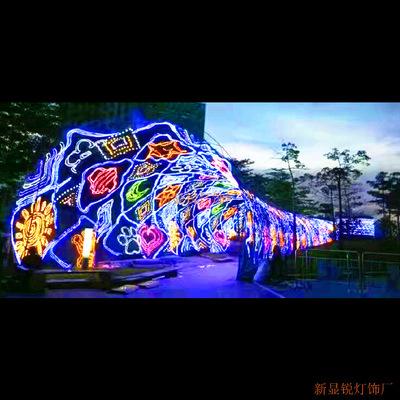 户外大型灯光节时光隧道布置led灯光图案造型圣诞灯光装饰产品