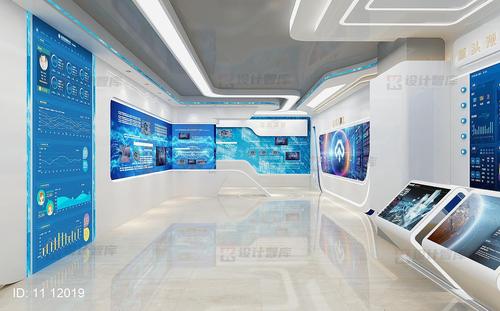 高大上满满科技感企业展厅3d设计