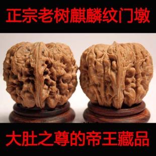 正宗老树【麒麟纹】门墩狮子头野生文玩核桃收藏极品(议价绕行)