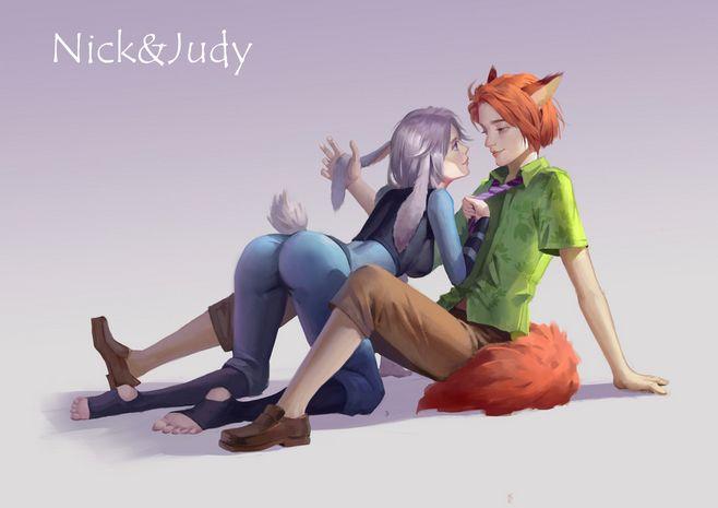nick&judy-叶文飞mrchaos_同人,疯狂动物城_涂鸦王国插画