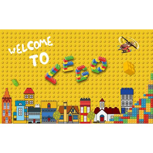 3d个性创意乐高积木拼图壁纸玩具背景儿童无纺布墙纸