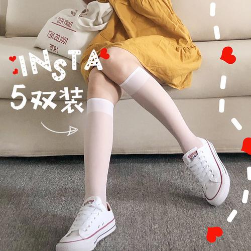日系小腿袜萝莉丝袜女显s夏季超薄女学生ins韩版及膝袜 莎丞