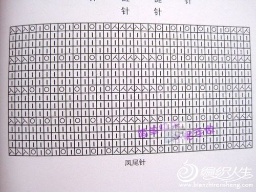凤尾花图解,这个凤尾花是17针一花样,也可以根据自己的情况调整