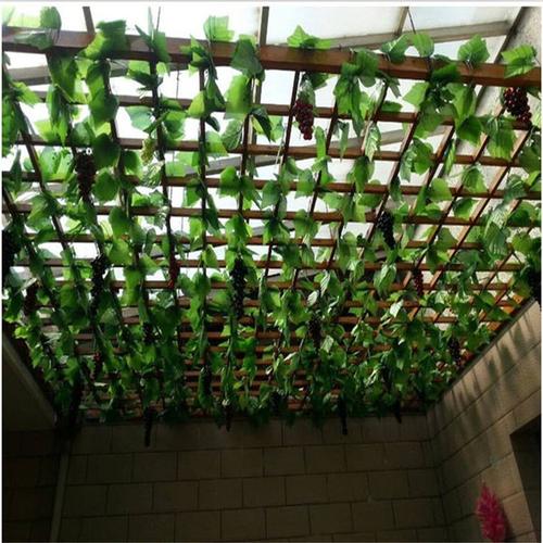 仿真葡萄藤装饰屋顶假树叶吊顶格栅花藤假树叶藤蔓管道装饰
