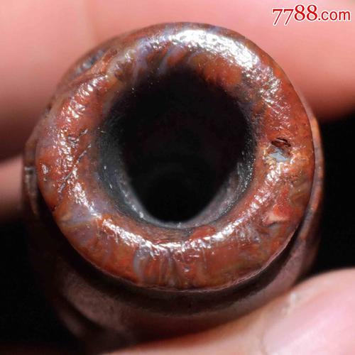 藏传老矿法螺浮雕金刚九眼天珠.