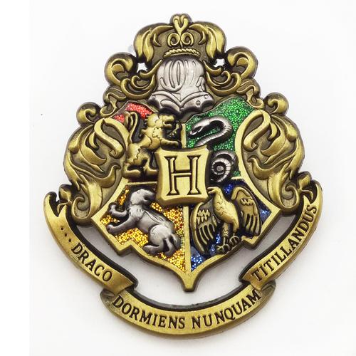 哈利波特学院徽章 古银工艺徽章 金葱粉系列徽章 3d徽章