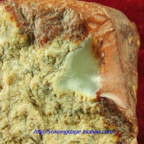 『天然岫岩玉器店』和田玉 火燎皮 黄白 河磨玉 原石 手把件