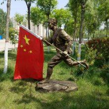 抗战红色主题英雄八路军雕塑景区广场红军冲锋玻璃钢雕像