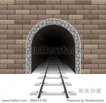 railway tunnel vector illustration isolated on white background