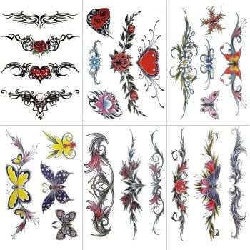 遮疤痕贴破腹产 美腰部腿纹身贴防水女持久刨腹产遮疤痕花朵蝴蝶身体