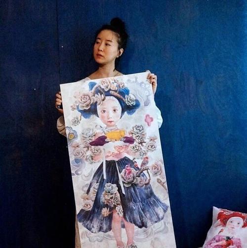 韩国女画家多肉女孩人物系列画欣赏
